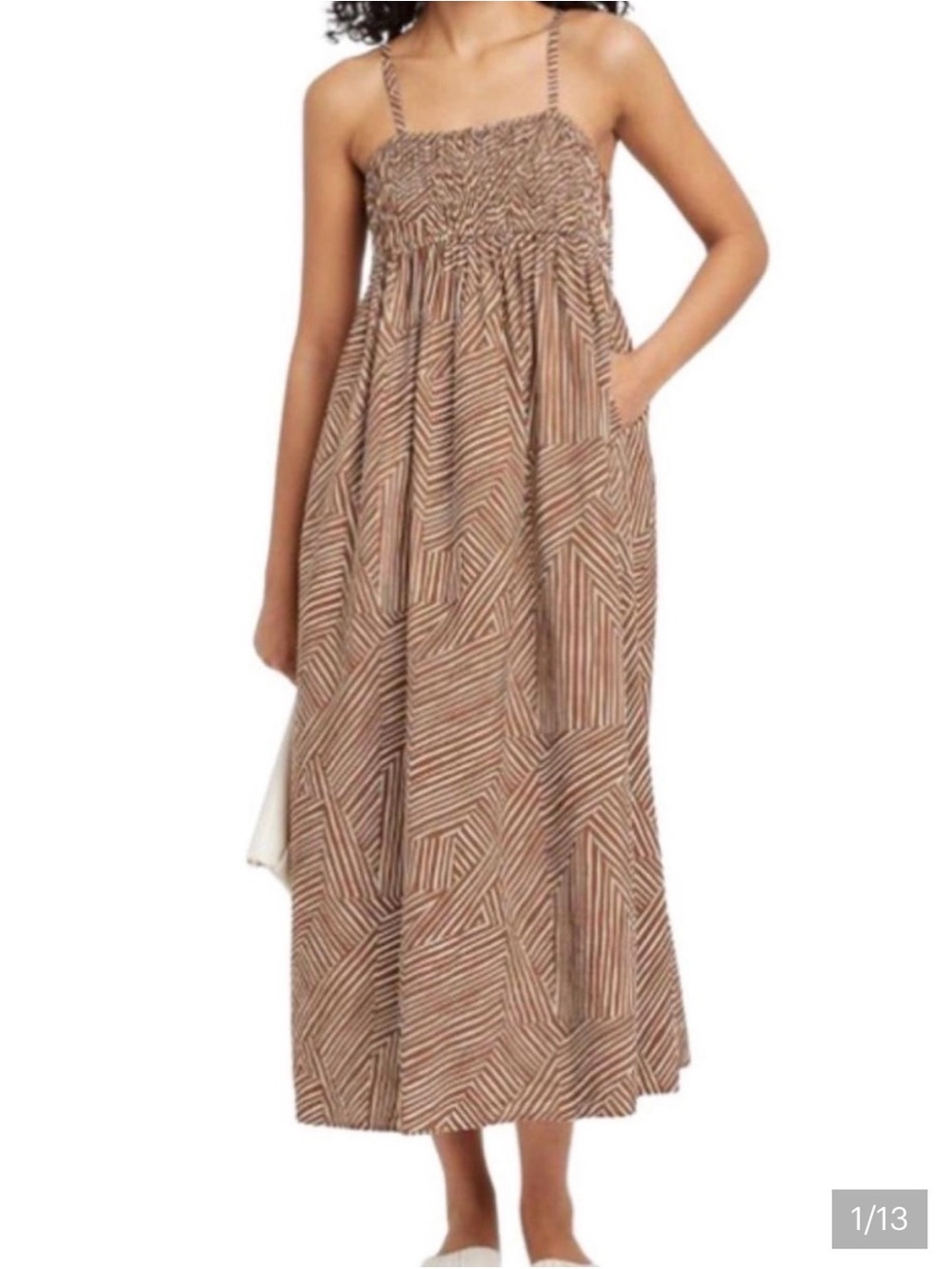 A New Day Brown and White Print Dress